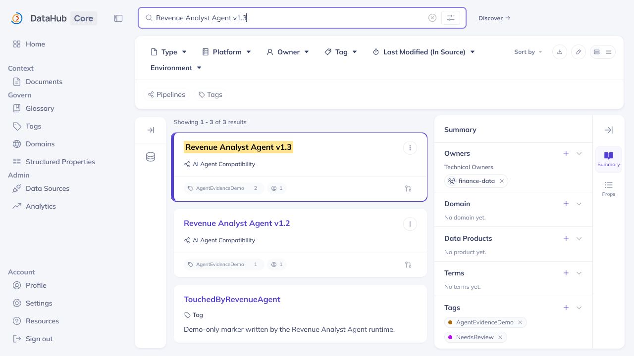 NeedsReview tag on the compatibility DataFlow in DataHub